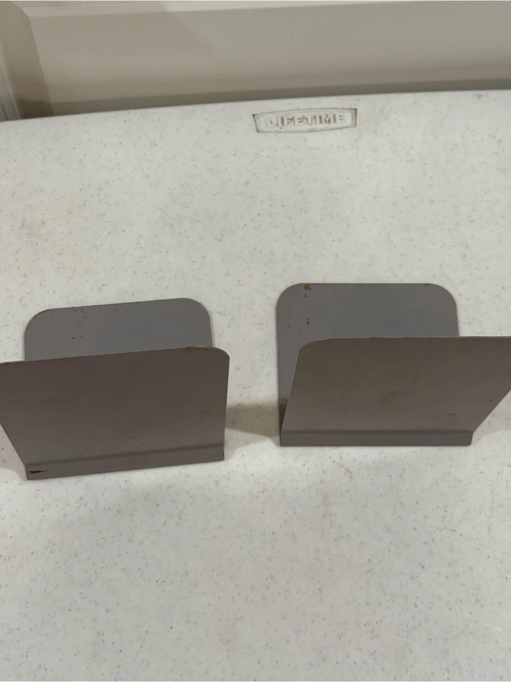 Vintage Arched Steel Gray Metal Bookend Set